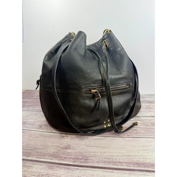 JEROME DREYFUSS ALAIN Bucket Black Large Leather Convertible Created in France - Picture 10 of 17